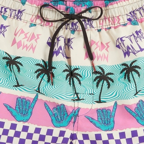 Vans x Stranger ThingsCalifornia Stripe Volley Pink - Shorts Men small - Picture 4 of 6